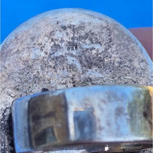 Large Sterling Silver Filigree Ring Southwestern Boho Style Heavy Solid Silver - Picture 7 of 10